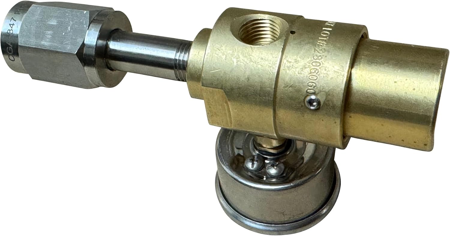 6000PSI Preset Piston 150PSI Fixed Flow Regulator for Breathing Air, CGA347 Cylinder Connection with Gauge