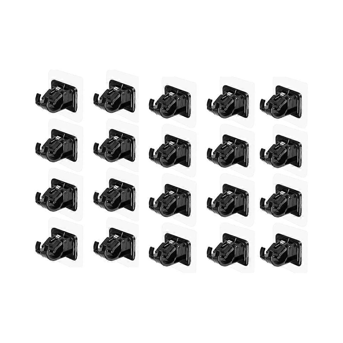 JOYHAPPST 20Pcs Self Adhesive Curtain Bracket Holder Rod Hooks Wall Curtain Hanging Fixed Clip Adjustable STO