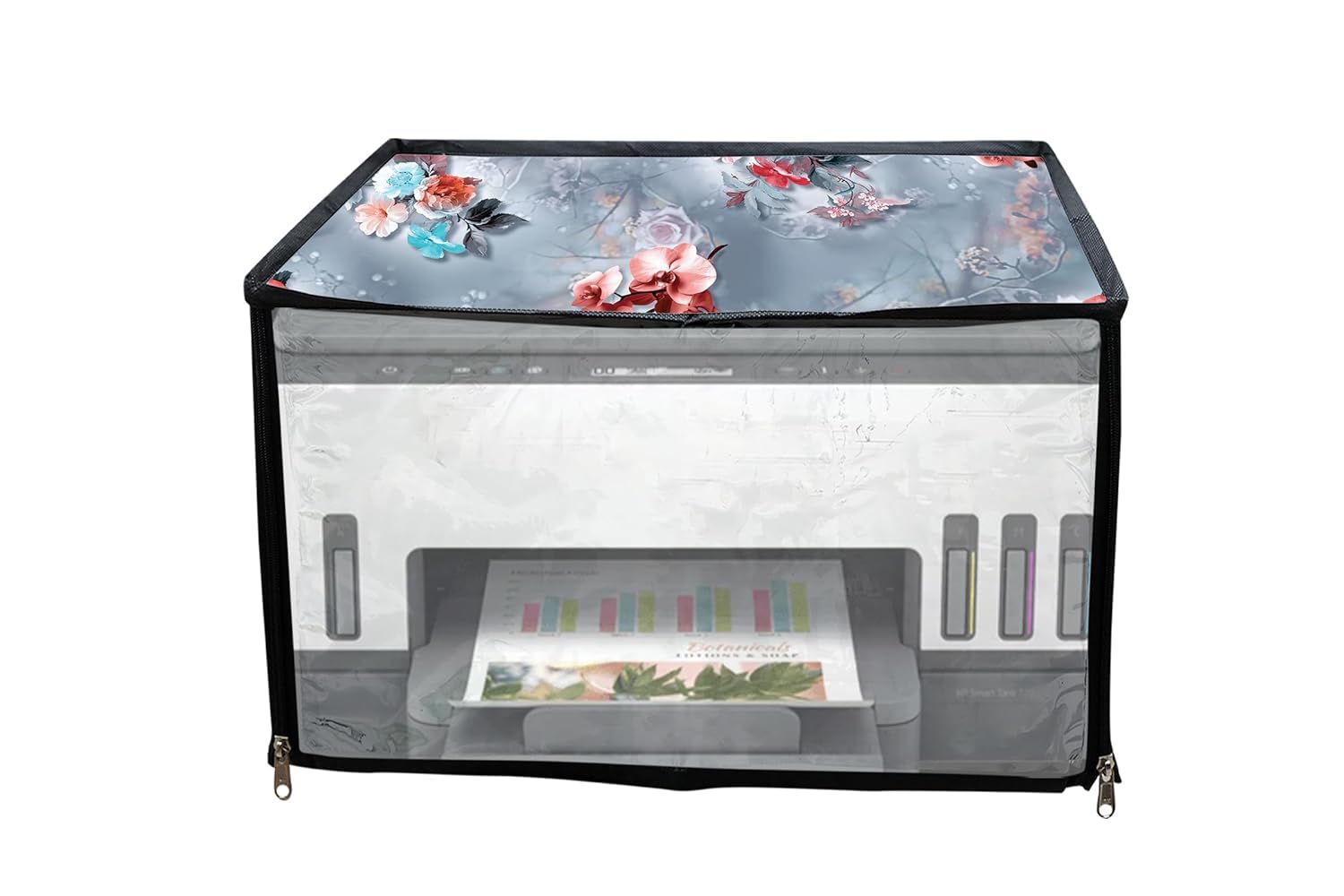 HomeStore-YEP Printer Cover for HP Smart Tank 720 Multi Function Printer with Zipper for Dust Protection (Blue FLowers)-image-49