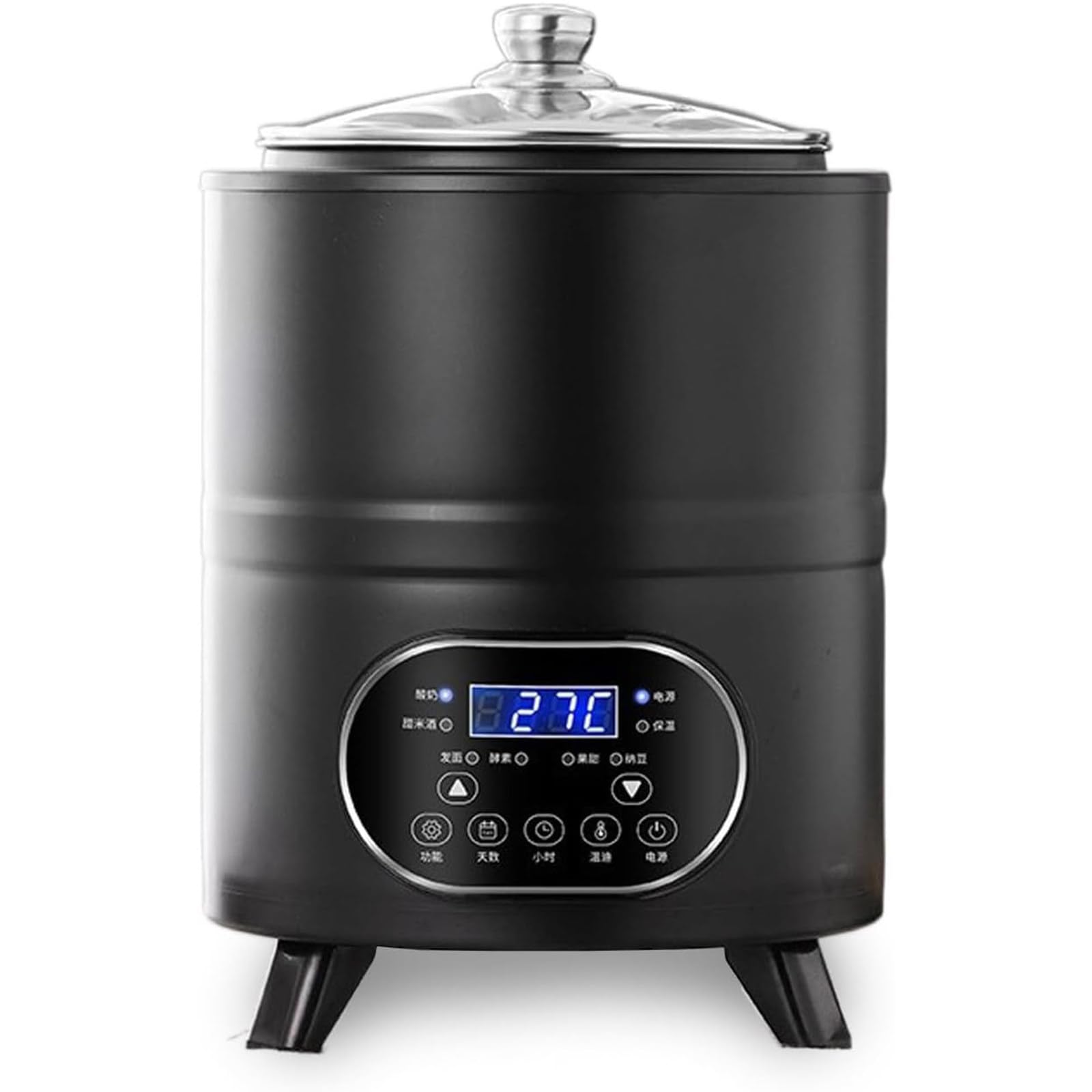DUXMM Commercial & Home Yogurt Maker 8L 12L Smart Timing Temperature Control 360° Uniform Heating Fermentation Equipment,For Homemade Yogurt Natto Rice Wine 8L-Black