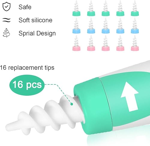 Miniatura 5 de Herramienta de eliminación de cera de oído en espiral, kit de eliminación de cera de oído reutilizable con 16 cabezales de repuesto, kit de limpieza