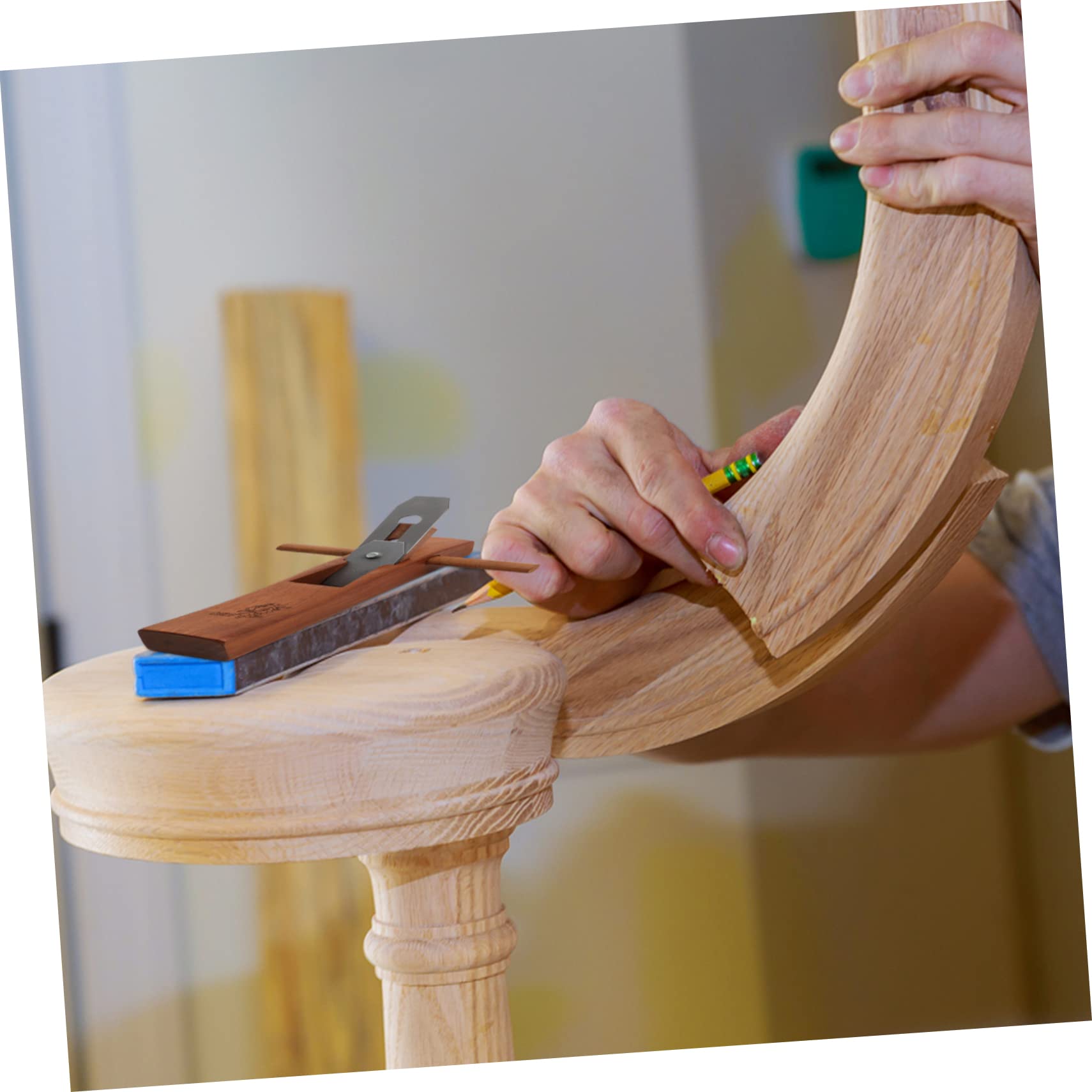 Gadpiparty Pialla a Mano per Falegname, Utensile la Lavorazione del Legno Corpo in Legno Durevole e Lama in Metallo, Strumento Manuale per Levigatura e Scartatura, Adatto a Carpentieri