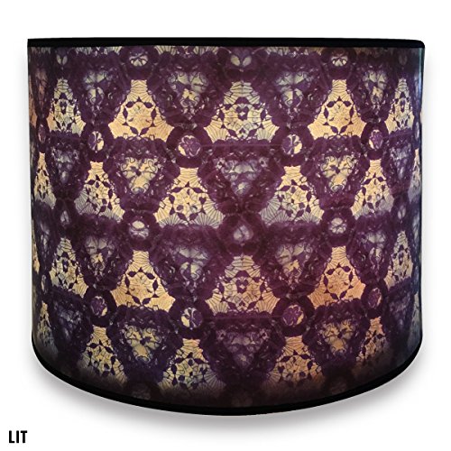 Image of Royal Designs, Inc. Trendy Decorative Handmade Drum Shade, Made in USA, 10in, HBC-8038-10, Blue Kaleidoscope