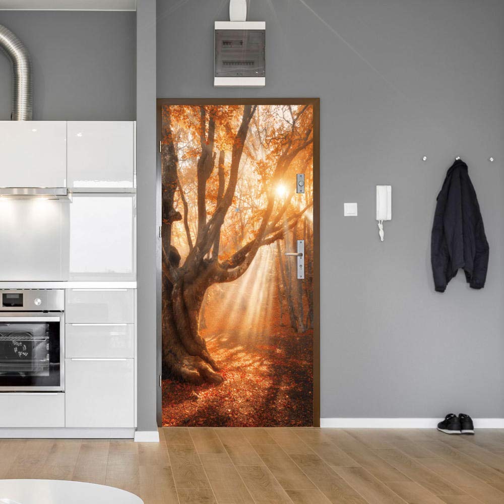 QSCFG Door Stickers for Hometree 3D Door Stickers Home Decoration Wall Stickers Self-Adhesive
