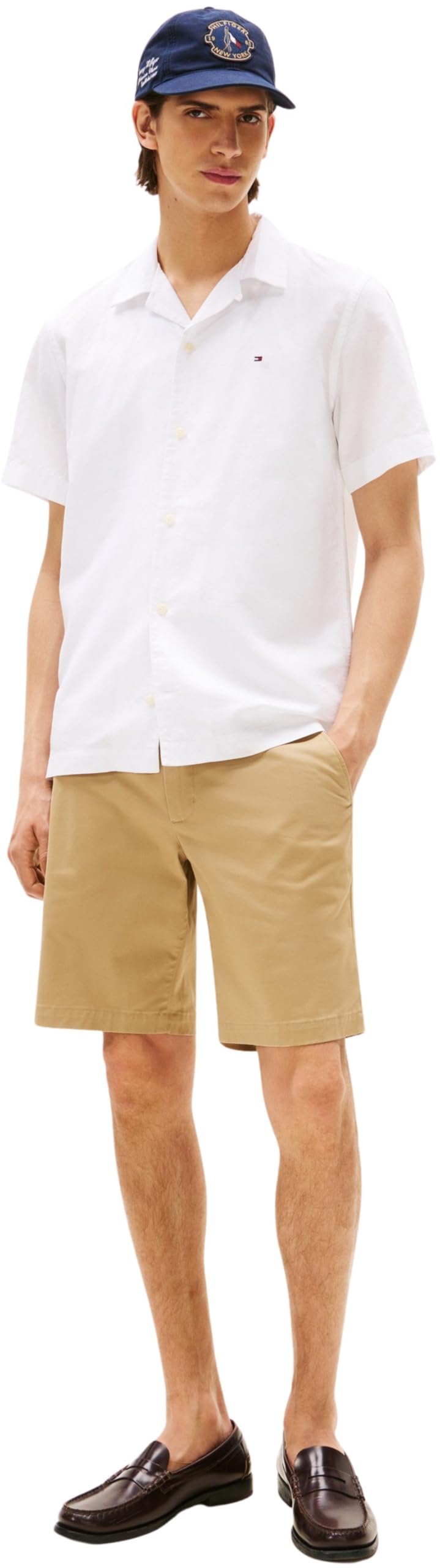 Tommy Hilfiger Koszula S/S Mężczyźni Linen Blend Solid S/S Rf Shirt Mw0mw41296
