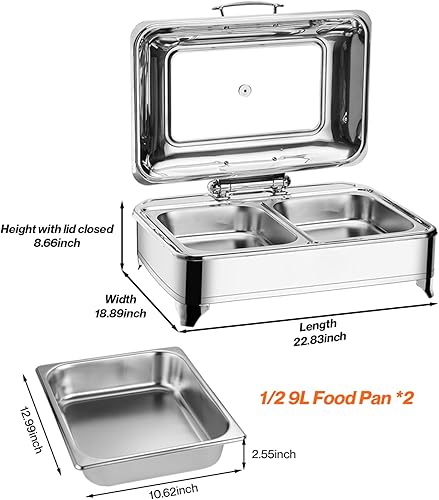 Miniatura 7 de Plato eléctrico para rozar, plato eléctrico de 9 cuartos con temperatura ajustable de 32.0 F a 212.0 F de acero inoxidable, control de temperatura,