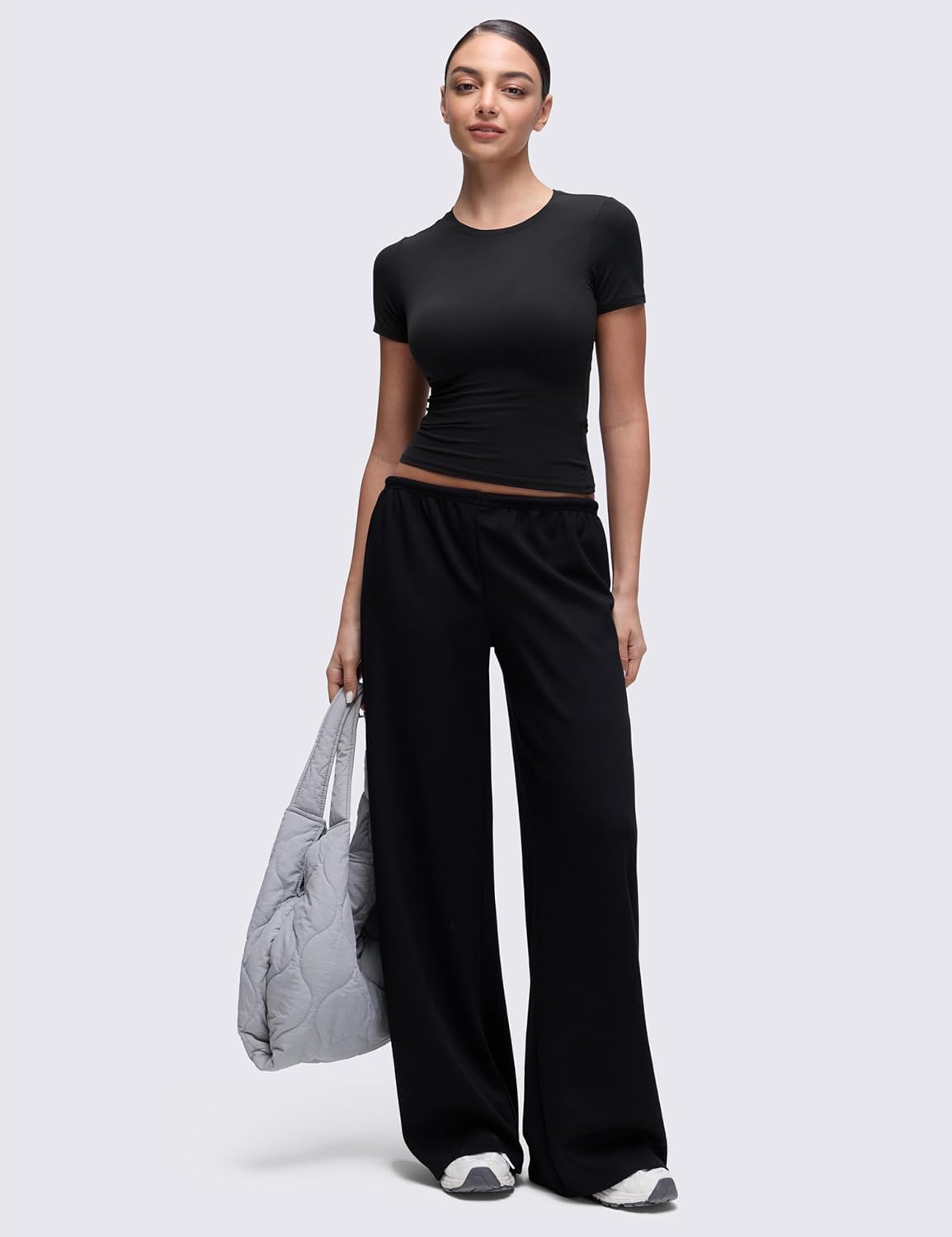 CRZ YOGA Softembrace High Neck Tops for Women - Soft Casual Going Out Shirts Crewneck Tight Basic Short Sleeve T-Shirt - Image 5