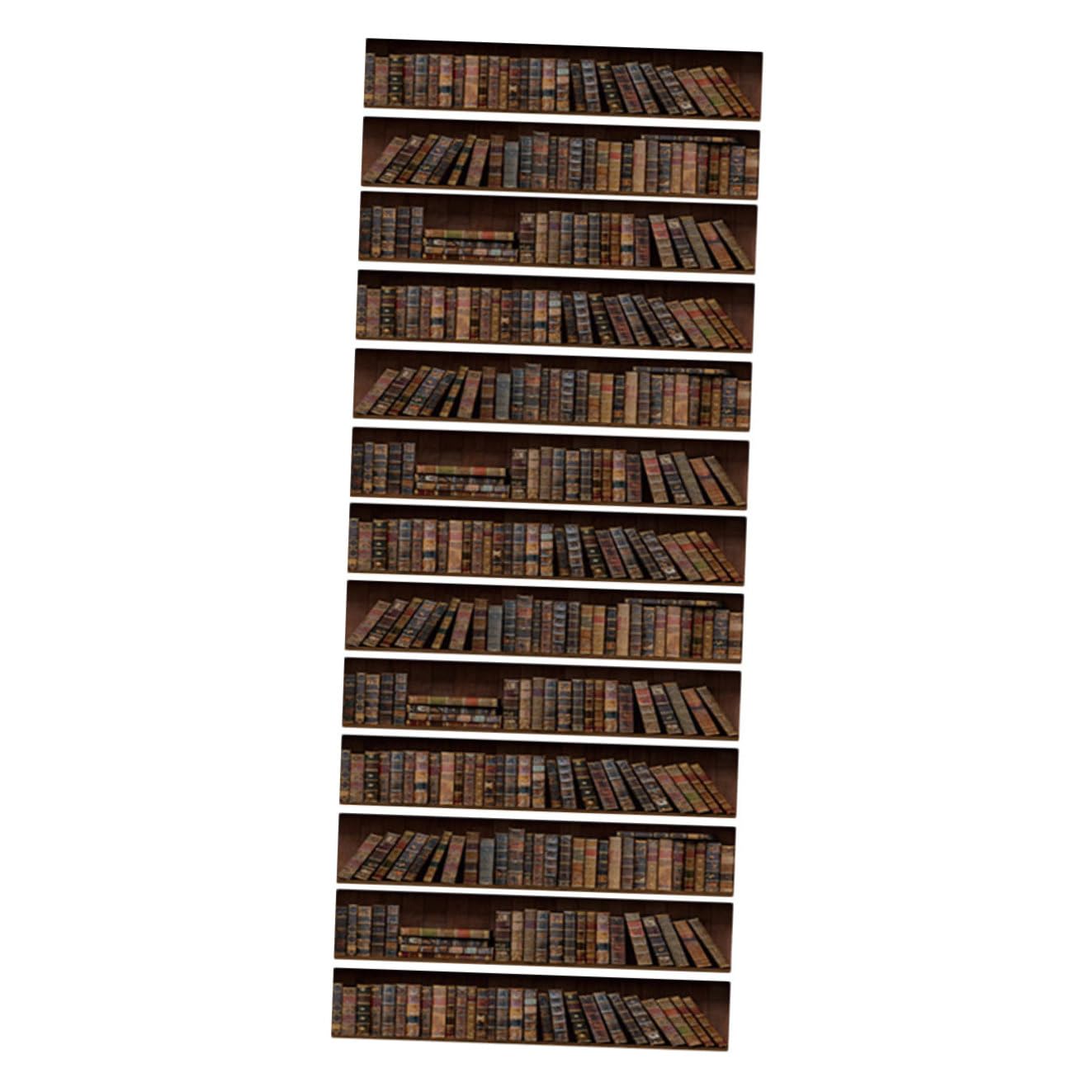 Stickers escalier imitation bibliothèque vintage PVC autocollant