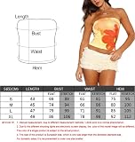 Sukiglam Damski top tuba seksowny krótki top letni top bez ramiączek Basic elastyczna opaska na głowę top bez rękawów dopasowany krój Y2K koszula elegancka kwiecista bluzka na co dzień bez ramiączek