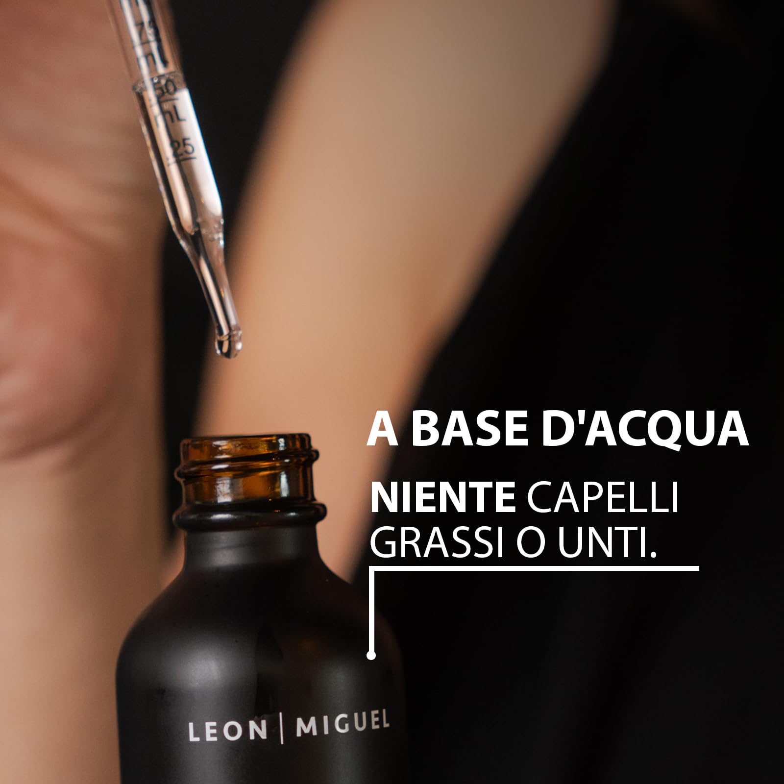 Leon Miguel Hair Growth Siero – Biotina 5% & Ginseng per una crescita più rapida dei capelli – Arresta la perdita di capelli, capelli più forti e spessi, siero anti-perdita di capelli per uomini e