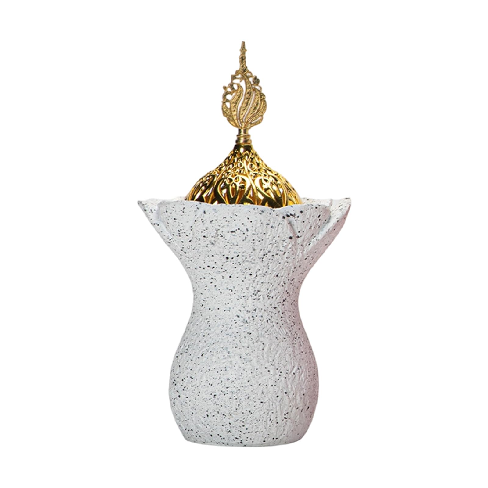 hogtnd Resin Incense Holder Classic Arabic Design Bakhoors Diffuser with Lid for Decorations and Aromatherapy Meditations Incense Burners