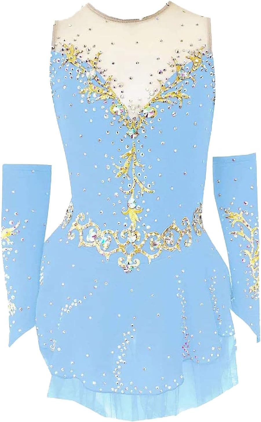 Figure Skating Outfit for Girls Women Teamwear Hand-Sewn Ice and Roller Skating Clothing