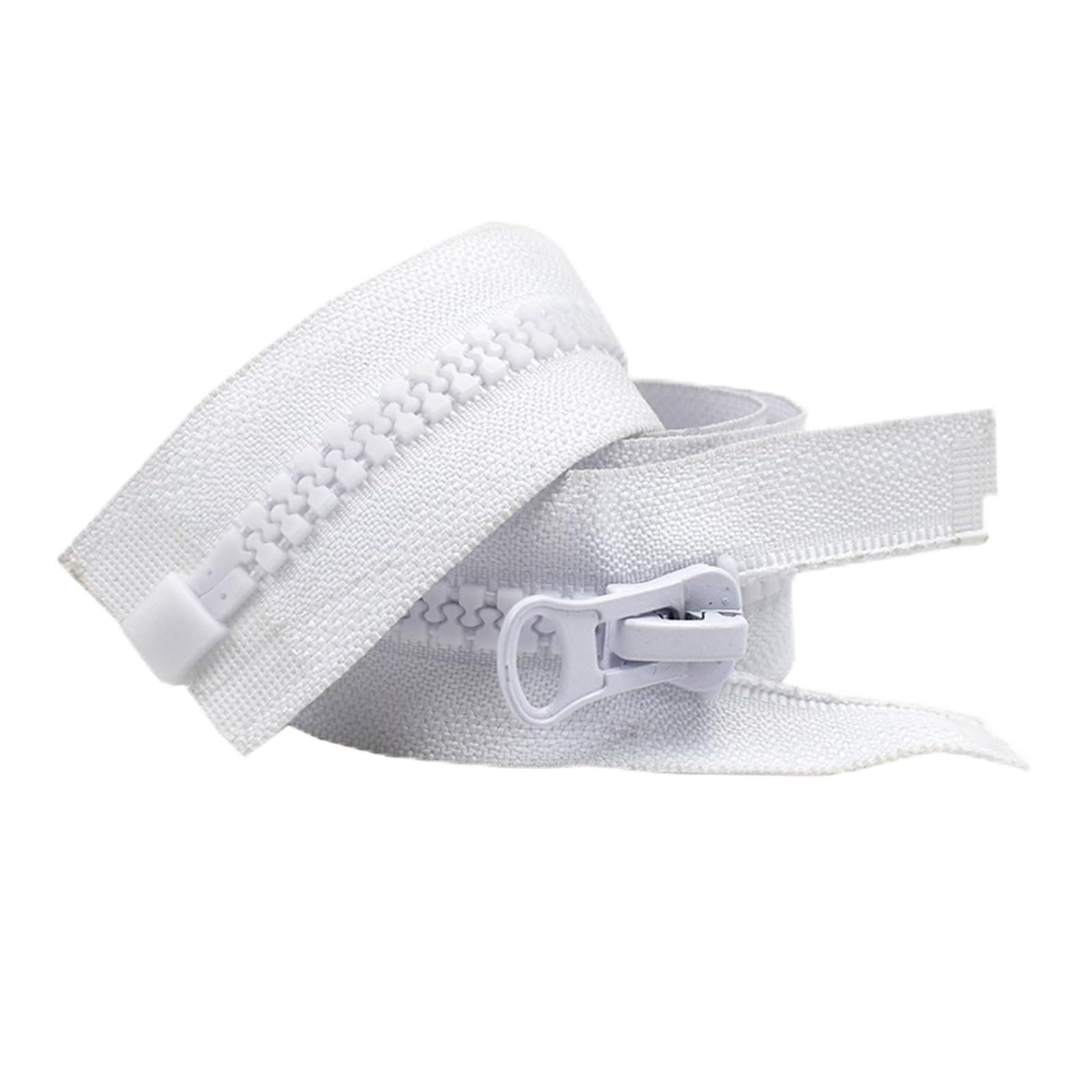2Pc Zippers Black White Double Slider Open-End for Sewing Coat(White,80CM)