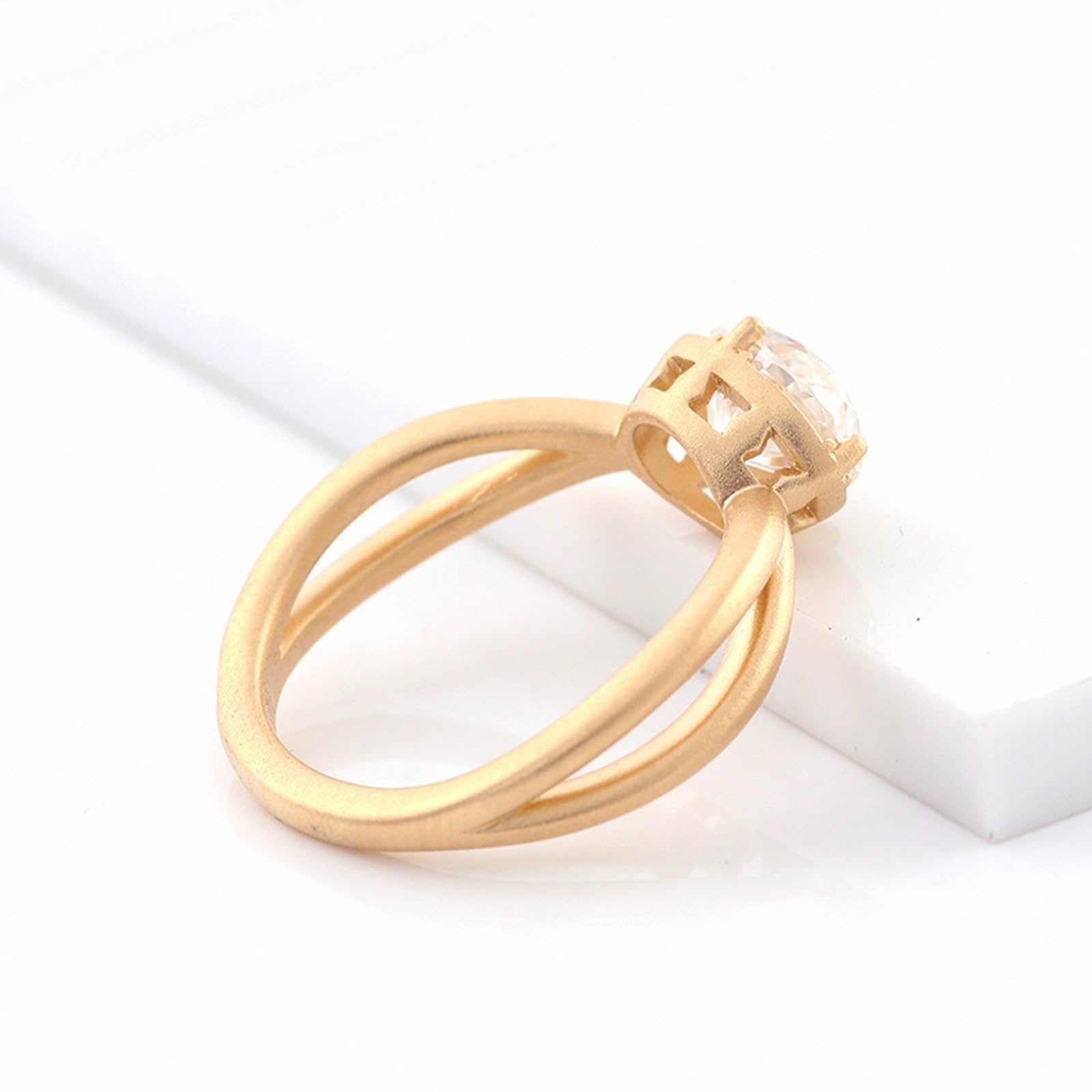Moissanite D Color VVS1 pierścionek damski, żółte złoto, pierścionek zaręczynowy, prawdziwe złoto 375/585/750, pierścionek ślubny, 9K/14K/18K złoty, z grawerunkiem dla kobiet