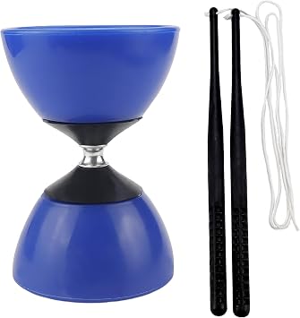Chinese Yo-Yo Juggling Toy Set - Rubber Plastic Diabolo with Hand Sticks Fun Traditional Skill Toy for Kids Teens Adults