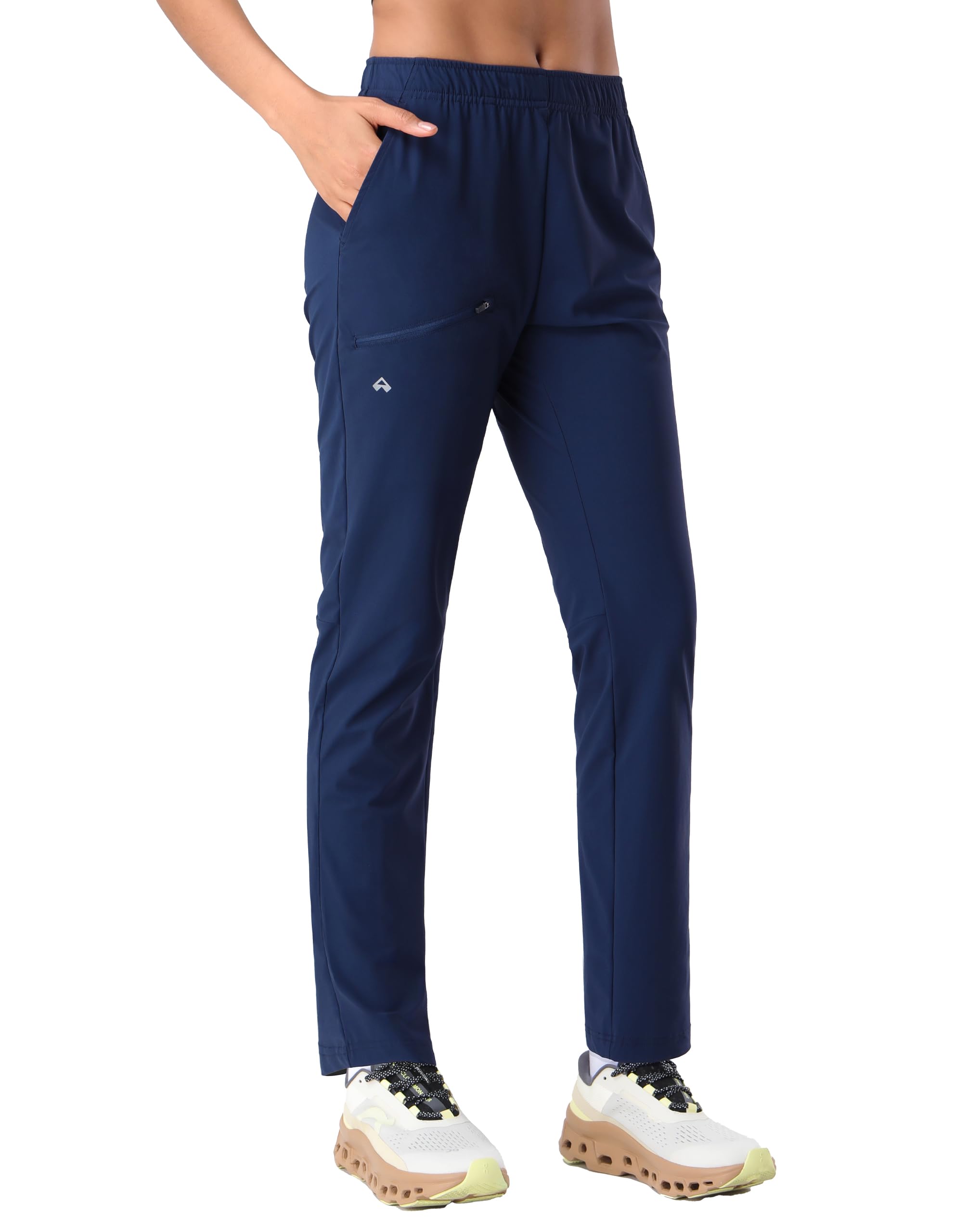 Pioneer Camp Women's Hiking Pants UPF 50+ Elastic Waist Drawstring Ultra-Stretch Lightweight Outdoor Cargo Pants for Travel