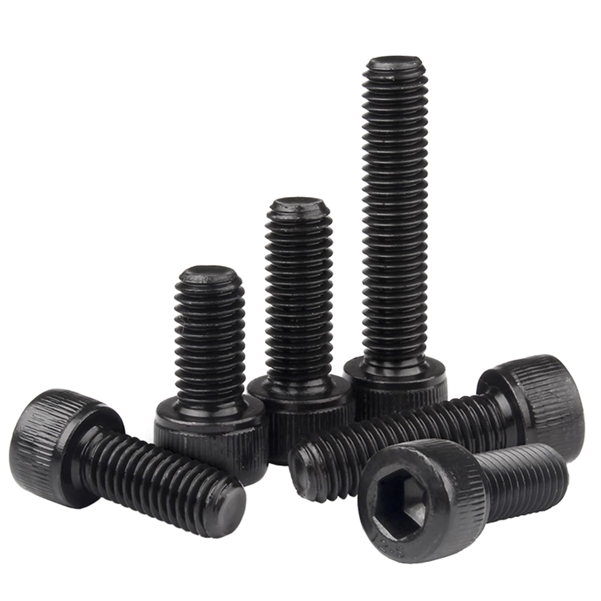Qrity 20PCS M4x20mm Cylinder Hex Head Cap Screws, Hexagonal Flat Head Machine Screws Fasteners, Hex Socket Bolt Black, Fully Thread