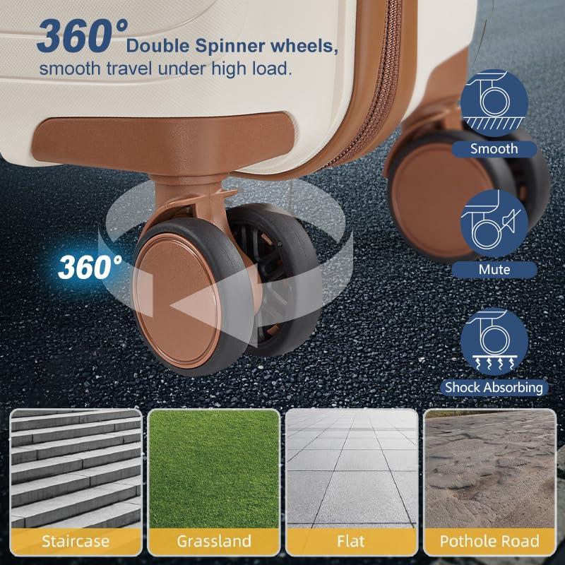 Carry on Luggage,PP Hardshell Travel Luggage Set with TSA Locks, Suitcase with Spinner Wheels, YKK ZippersLightweight Rolling Luggage (Dark Green)3