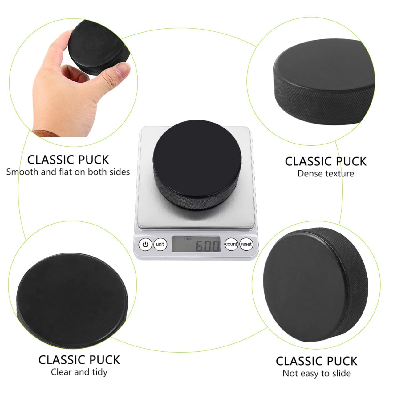 Rondelle de Hockey sur Glace Officielle Réglementaire 9 Pièces Noir