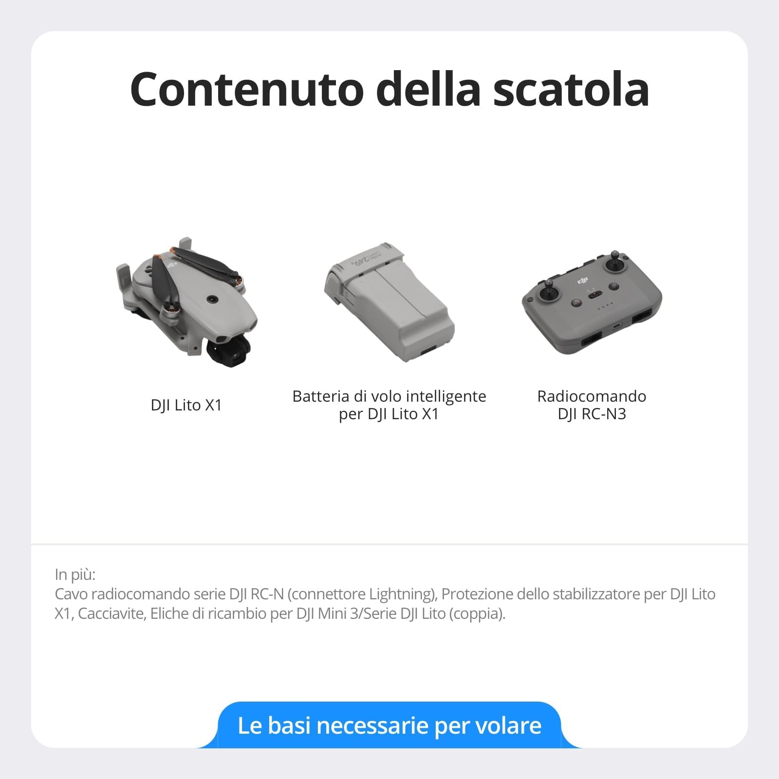 DJI Lito X1 Bundle, drone con fotocamera 4K adatto, rilevamento degli ostacoli, ActiveTrack, sensore da 1/1,3 pollici, trasmissione video a 15 km, C0 (Custodia Protettiva)