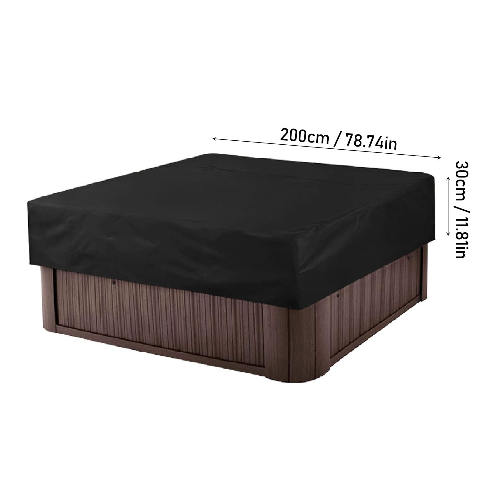 Copertura quadrata per vasca idromassaggio Protezione SPA per esterni Poliestere resistente alle intemperie 78,74x11,81 pollici