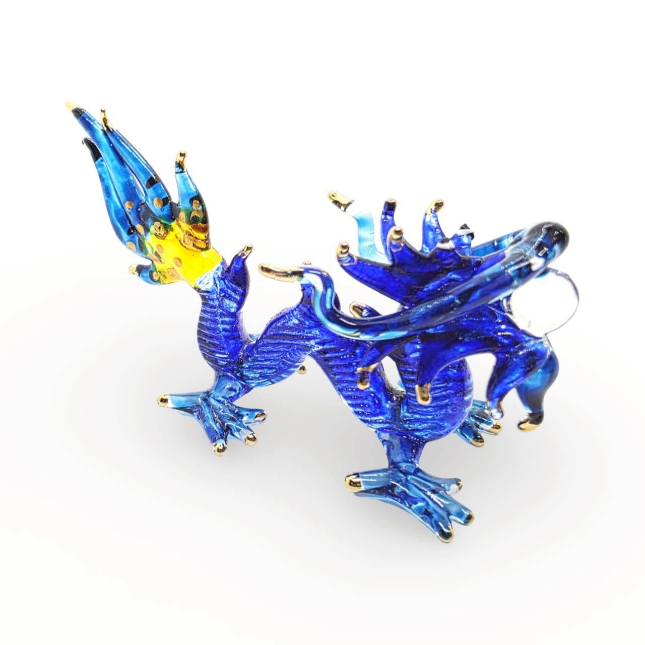 青いガラス製ドラゴン置物 Amazon.com: Mr_air_thai_Glass_Blown 3⅜