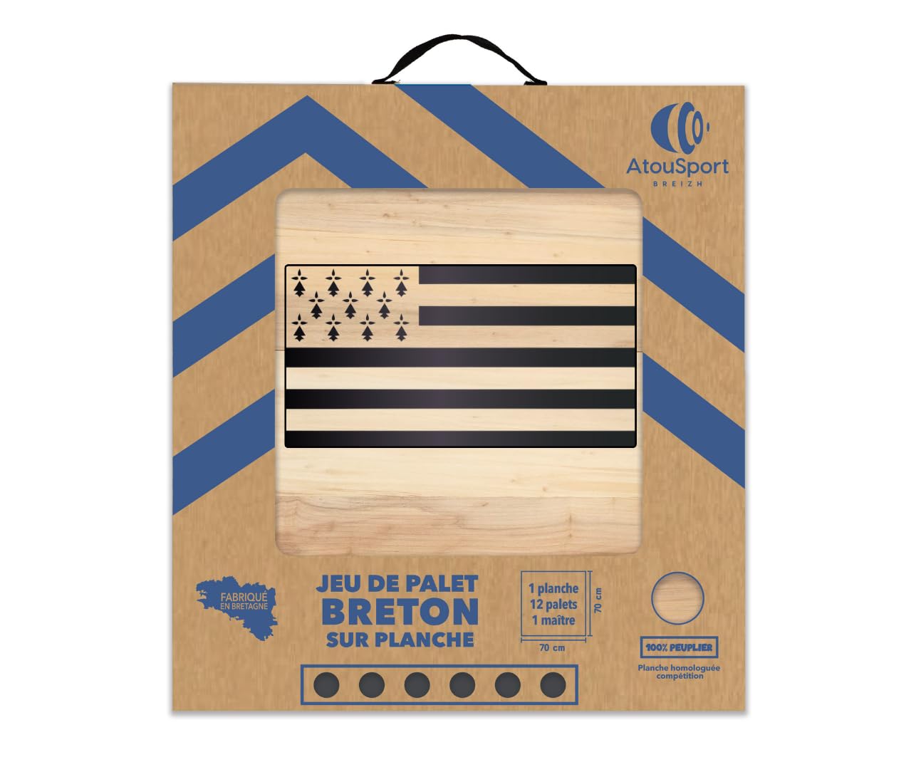 Jeu de Palets Breton - Kit Planche + palets - Gwenn-ha-du