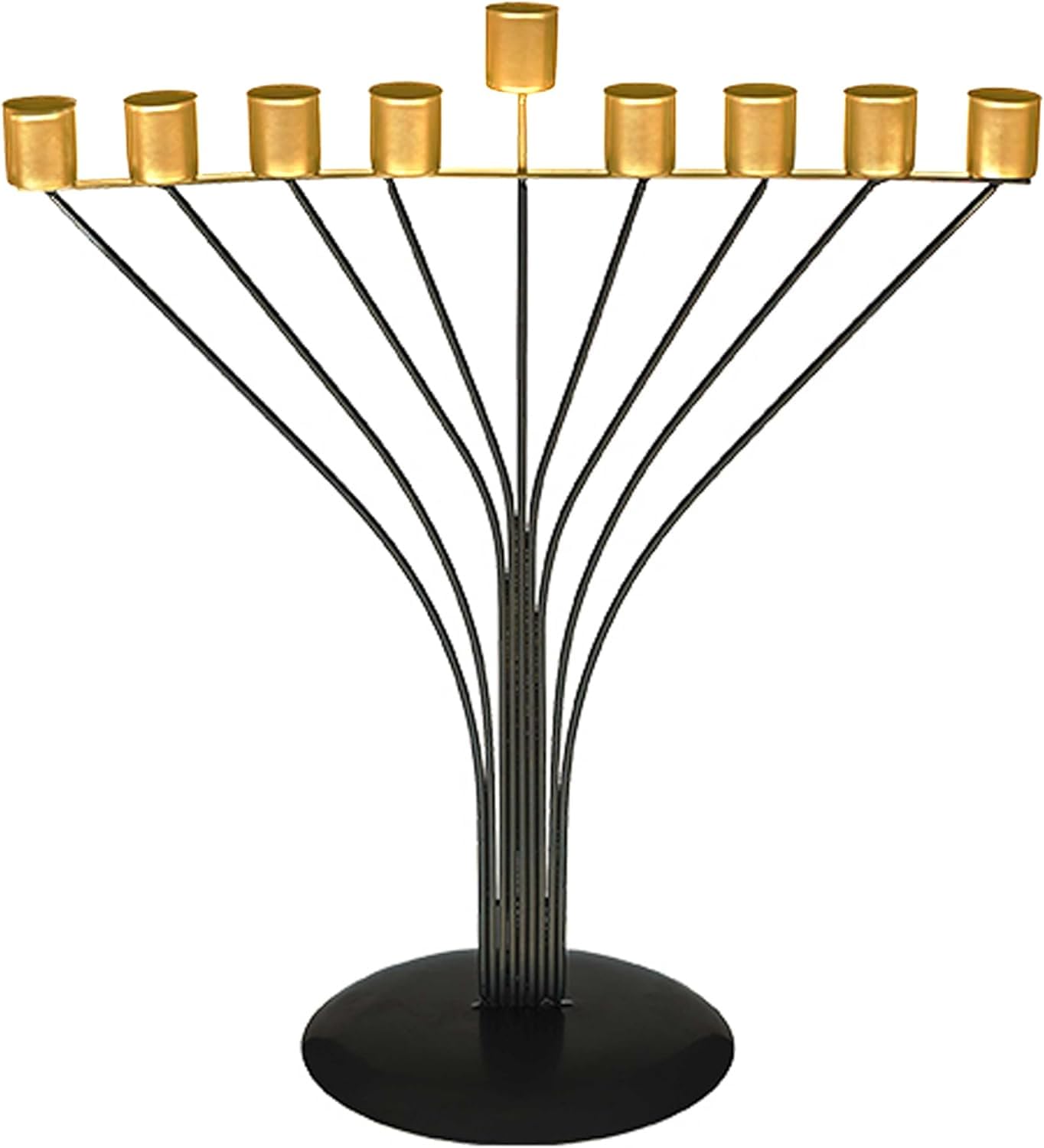 Large Black Tin Metal Chabad Menorah | Chanukah Hanukkah Menorah for Jewish Holidays 13"