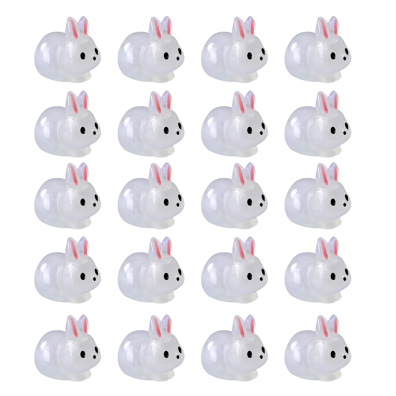 Ljmyy Miniature Glowing Figurines 20pcs/set Animal Resin Statues Ornaments for Home Garden Decoration