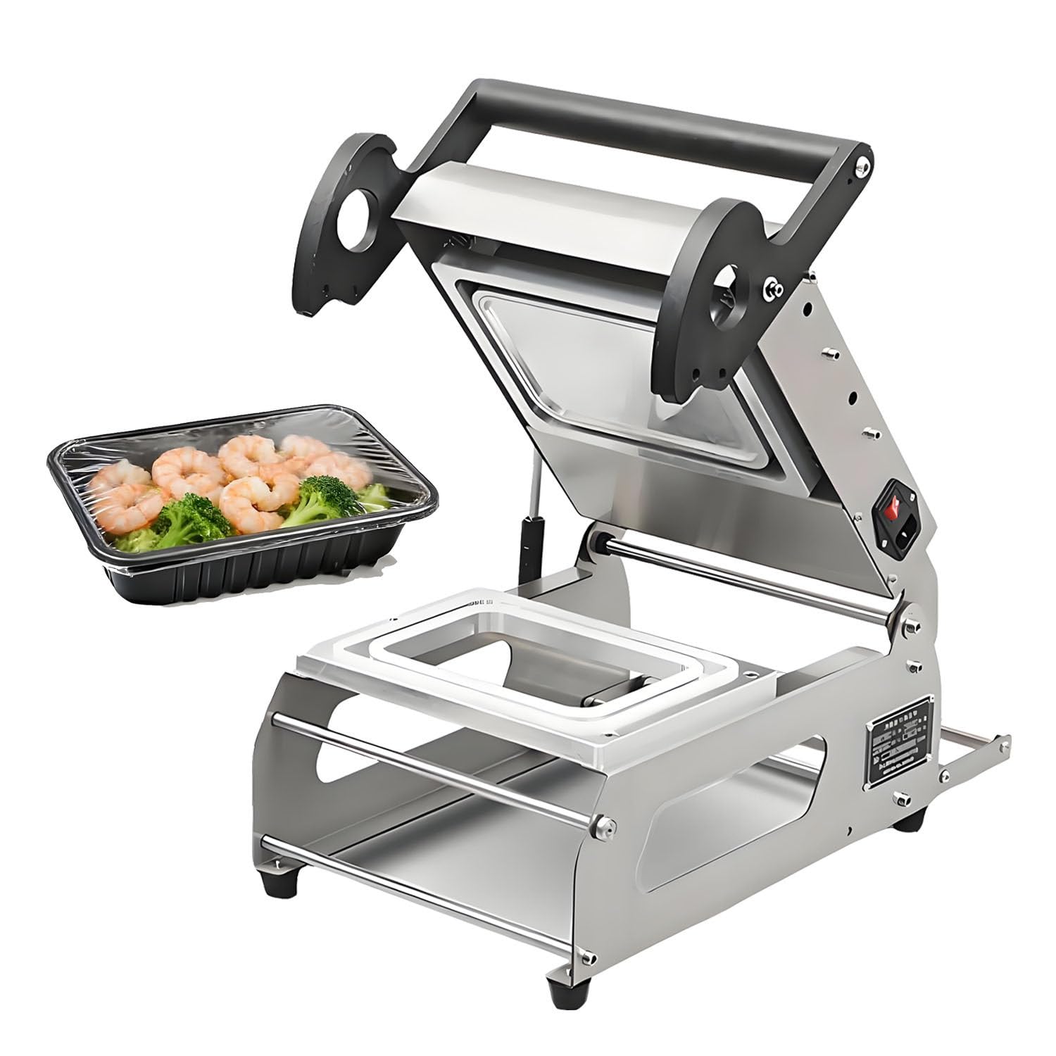 ASerZenith Manual Sandwich Tray Heat Sealer, Temperature Control, 7-8 Trays/Min, For Restaurants Takeaway