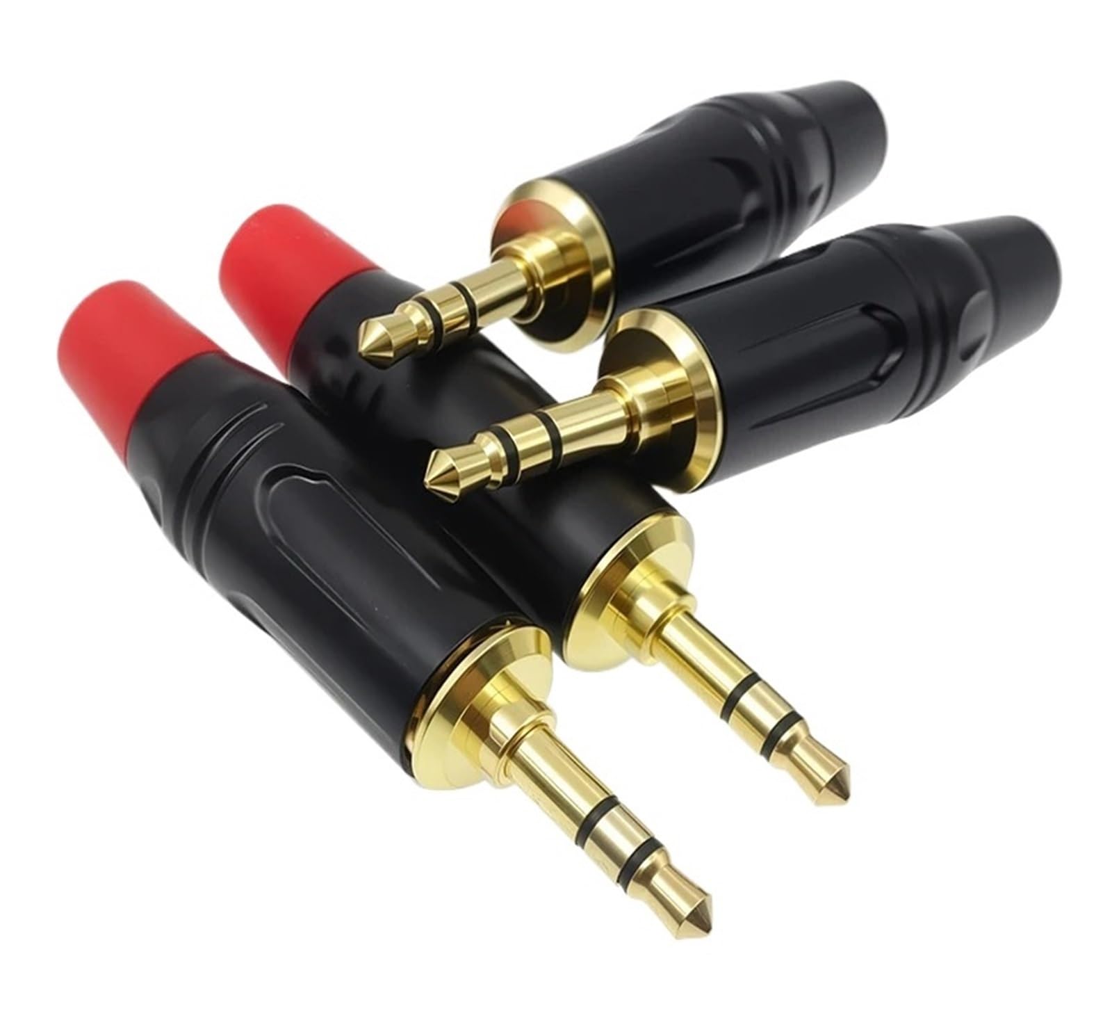 Adaptador de conector de auriculares macho de 3,5mm, 3 polos, enchufe estéreo for teléfono móvil y portátil(2pcs)