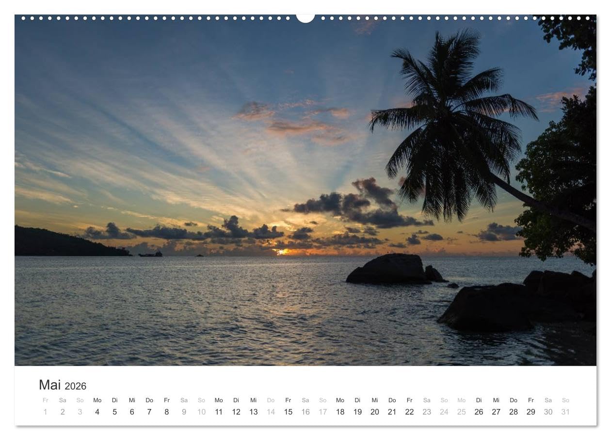 Seychellen - Willkommen im Paradies (Wandkalender 2026 DIN A2 quer), CALVENDO Monatskalender: Dieser Kalender nimmt Sie mit auf eine Reise in das Paradies (CALVENDO Orte)