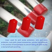 Vista 4 de Aopin Cubierta de tapa de extremo redondo de goma de 0.55 pulgadas (0.551 in), protectores de rosca de tornillo de PVC flexible de tubería