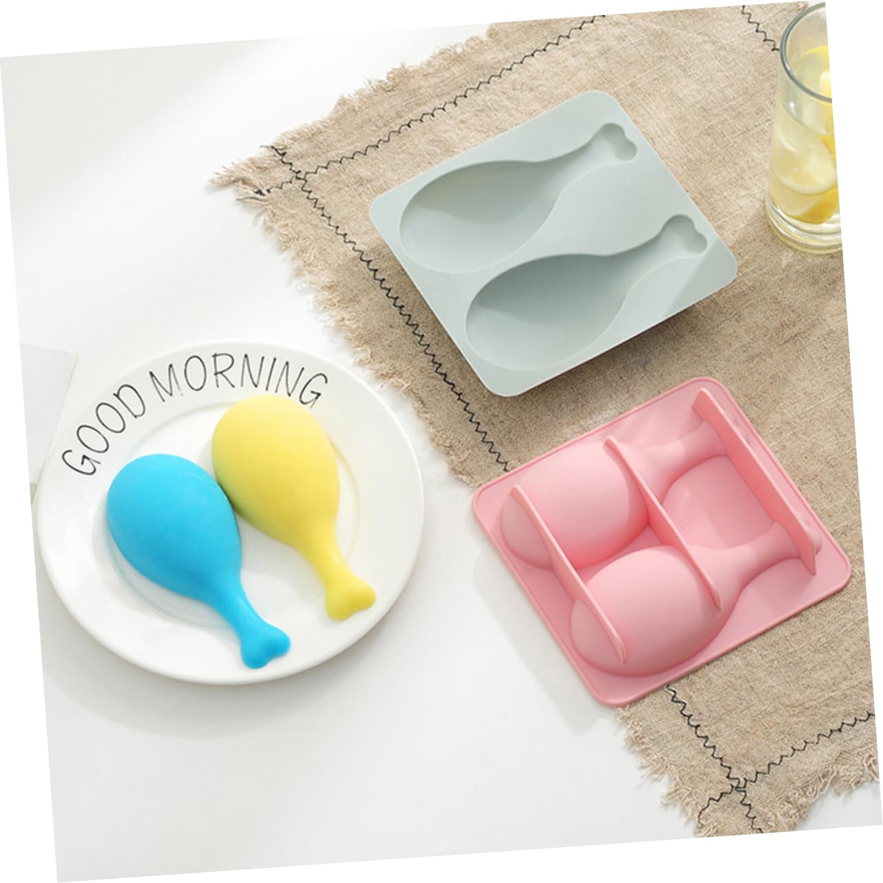 BESTOYARD 6piezas Molde De Para Hornear Forma De Muslo De Pollo De Utensilio De Repostería Para Pasteles y Galletas Color Azul