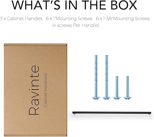 Vista 194 de Ravinte Paquete de 20 manijas cuadradas de gabinete de cocina de 18 pulgadas, color negro mate, tiradores de cajón negros, manijas de gabinete