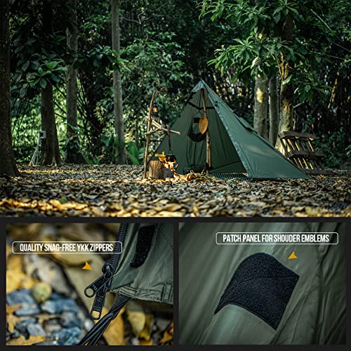 ONETIGRIS TENTSFORMER Hooded Poncho 4-in-1 Raincoat, Backpack Rain Cover, Half Teepee Tent and Tarp Shelter2