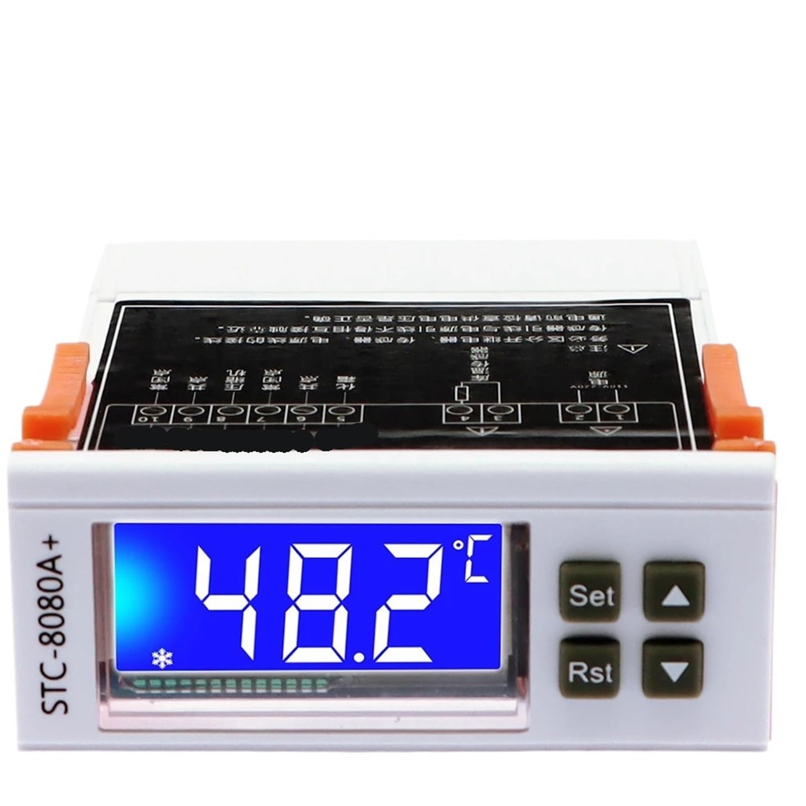 STC-8080A+ Digitaler Temperaturregler 12V 24V 220V Automatische Zeitsteuerung Abtauung Intelligenter Thermostat Alarmfunktion(White 220V)