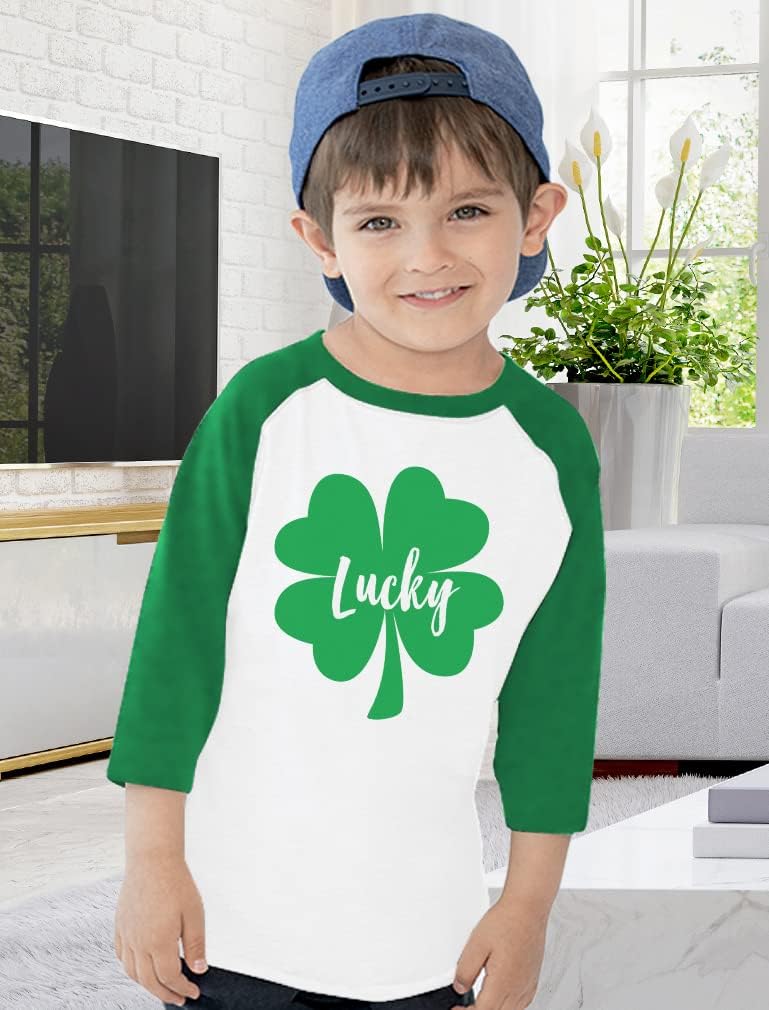 Tstars St Patrick's Day Toddler Raglan Shirt - Dump Truck Construction Shamrock 3/4 Sleeve Kids Tee - Image 4