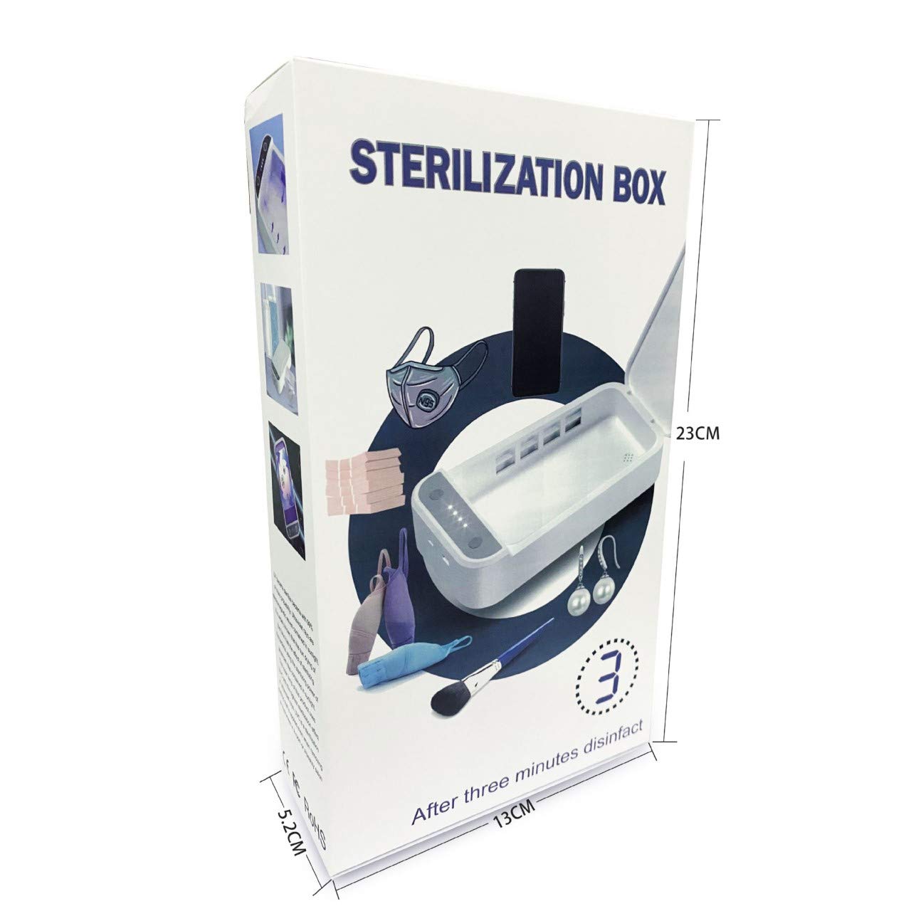 Esterilizador para teléfono móvil, esterilización UV, caja de desinfección portátil, máscaras, llaves, gafas, kits de maquillaje, gafas