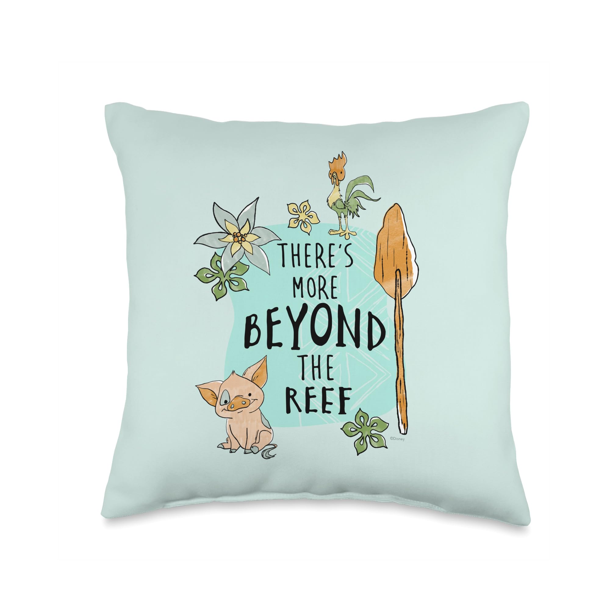 Coussin Moana Disney multicolore 16x16 pour lit enfant et coin lecture