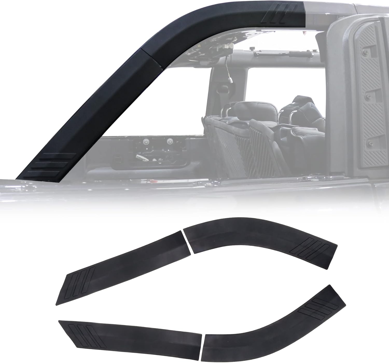 D-Pillar Roll Bar Padding Protector Cover Compatible with 2021 2022 2023 2024 2025 New Ford Bronco 4 Door Roll Cage Edge Paint Protection Guard Prevent Scratching Exterior Accessories 4 Pack D-Pillar Roll Bar Padding Protector Cover Compatible with 2021 2022 2023 2024 2025 New Ford Bronco 4 Door Roll Cage Edge Paint Protection Guard Prevent Scratching Exterior Accessories 4 Pack