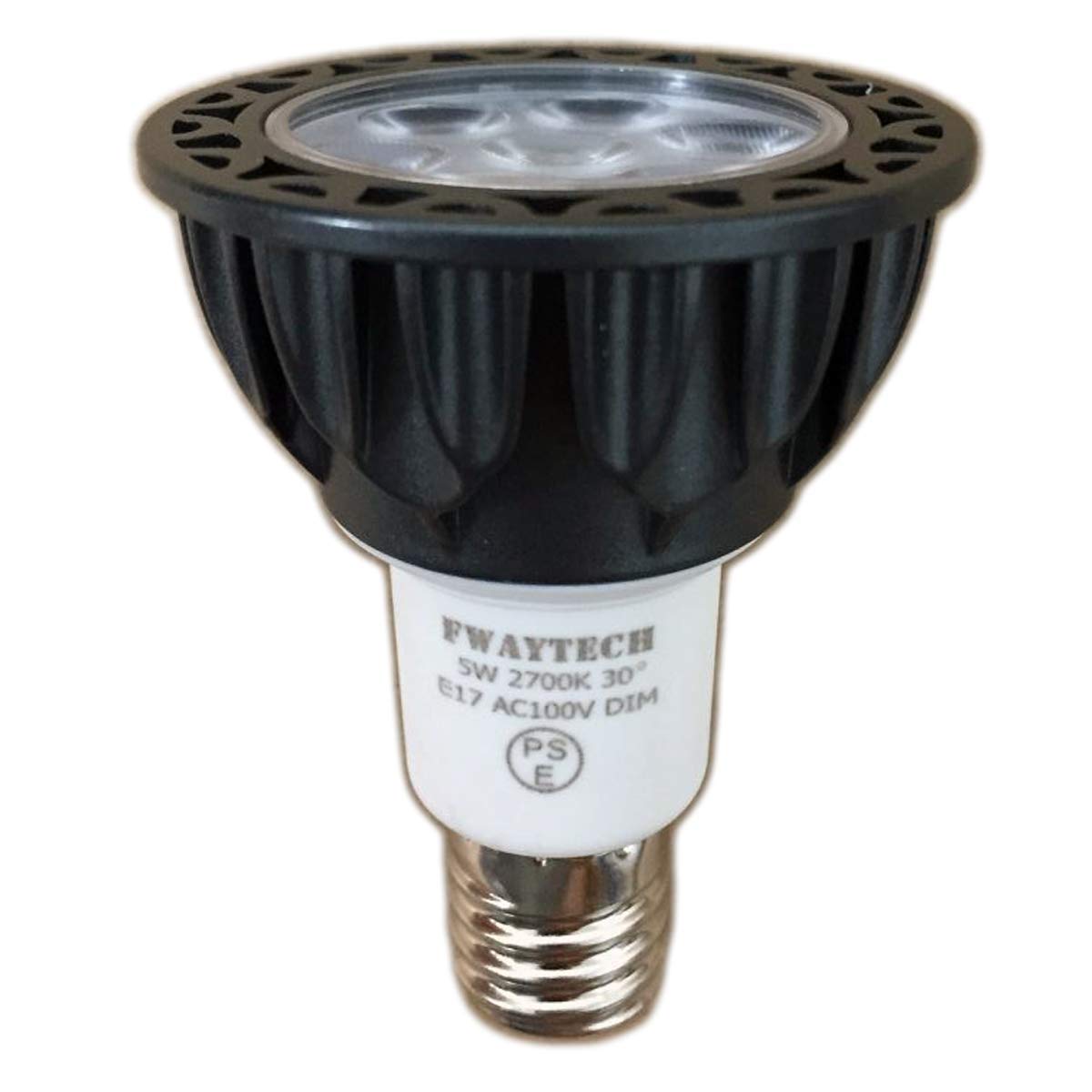 FWAYTECH LEDスポットライト E17 調光　5W ハロゲン電球40W〜50W相当 中角30度 ダクトレールLEDスポットライト 密閉器具対応 (2700K電球色相当, E17口金 調光 (本体黒) 6個) Amazon | FWAYTECH LEDスポットライト E17 調光 5W ハロゲン電球40W