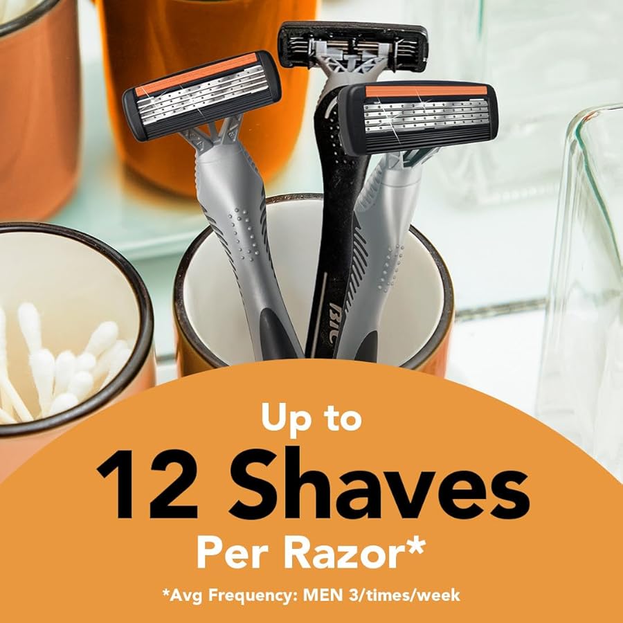 BIC Flex 4 Sensitive Disposable Razors For Men, For a Smooth, Ultra-Close and Comfortable Shave, 10 Piece Disposable Razor Set with 4 Blades - image 5