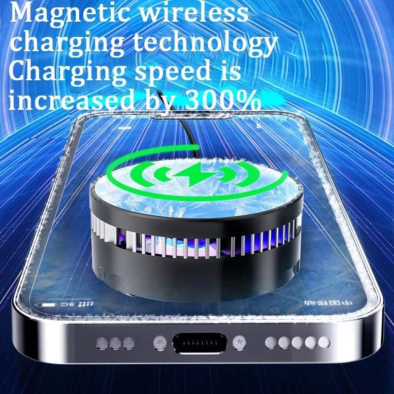 Image of BKN Fast Ultra Cooling Mobile AC Fan Magnetic Radiator | Mobile Cooler USB Powered Fan Cooling Radiator Game Cooler -3 degree for Mobile Phone Gaming, Live Streaming (GT28 fan)