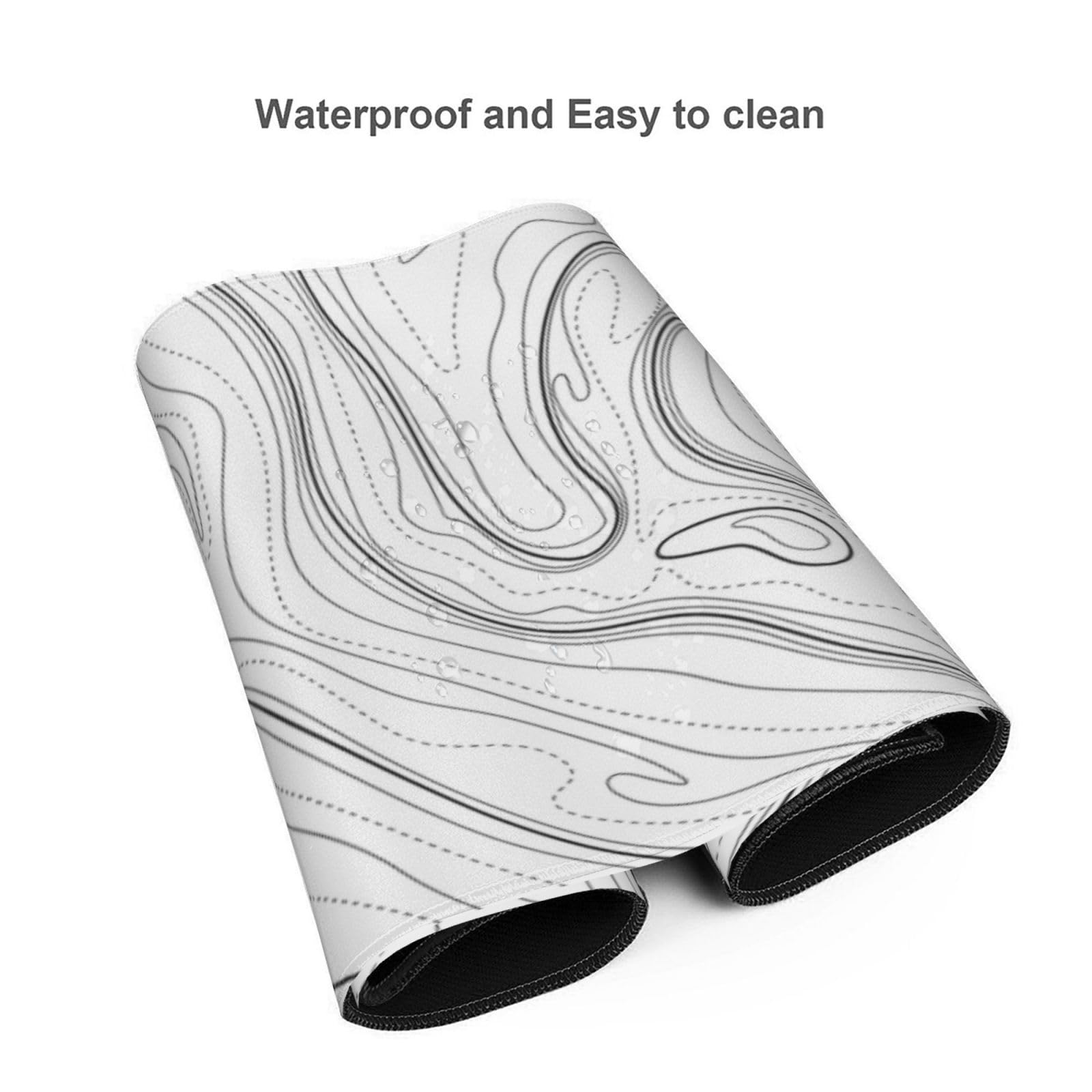 AQQA Tappetino per mouse topografico 3XL, oversize (120 x 61 cm), per giochi da scrivania completa, tappetino XXXL extra large, con base in gomma antiscivolo super spessa e design impermeabile, (Mega,