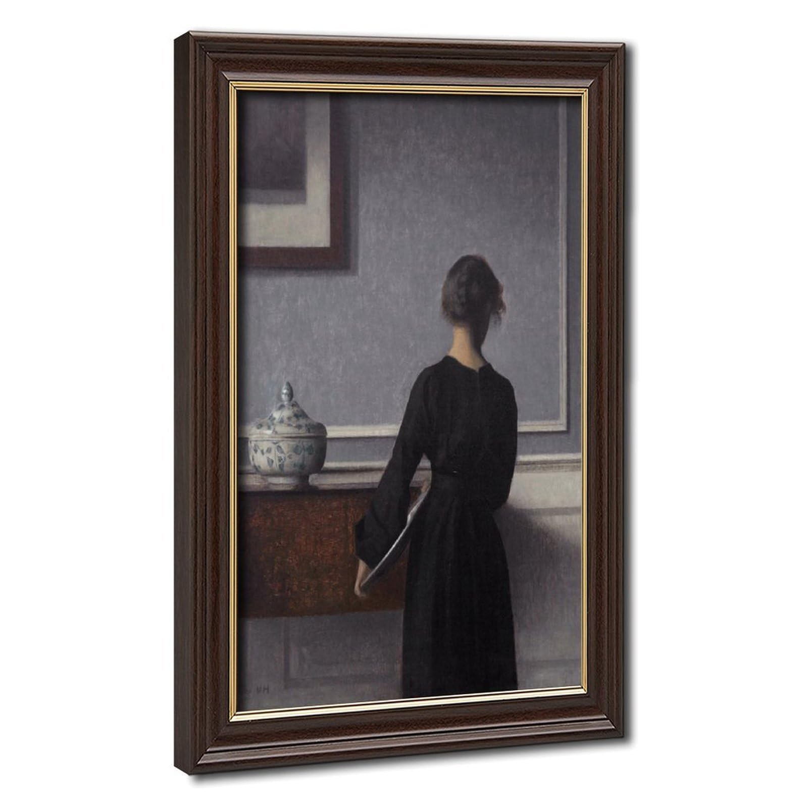 Impression sur toile Wilhelm Hammershoi avec cadre 20x30 cm - 8