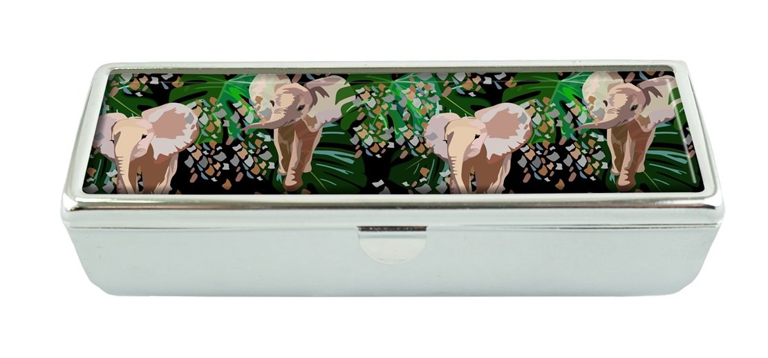 Baby Elephants Custom Lipstick Box Frame Rectangle Velvet Cosmetic Lipstick Case Makeup Box Jewelry Box