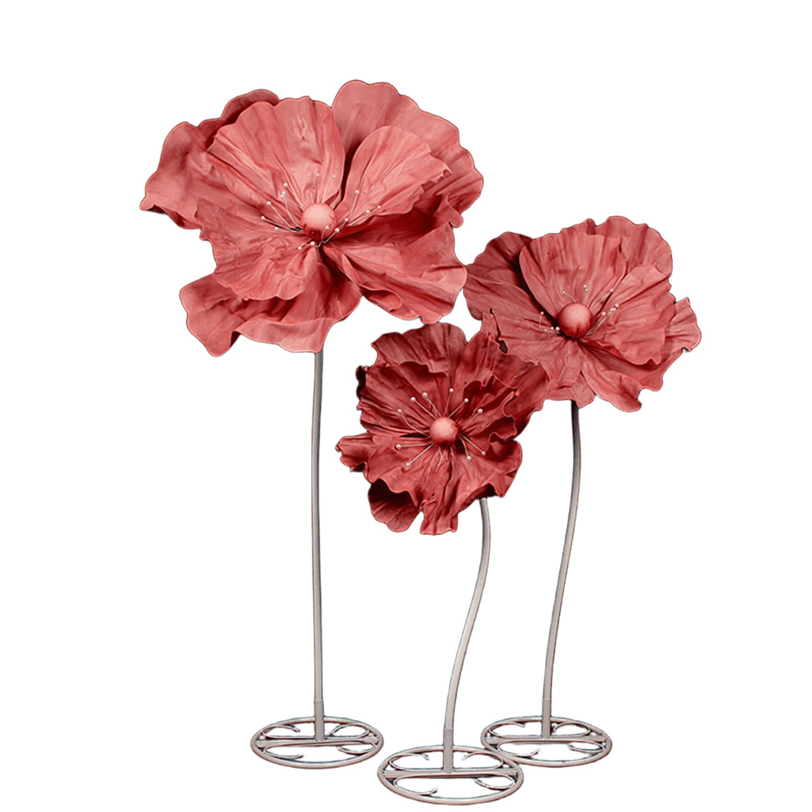 Giants - Flores artificiales para decoración, flores de EVA, tallo de PVC flexible, base de hierro forjado, flor artificial para boda, recepción, cumpleaños, Pascua, fiesta, día de la madre