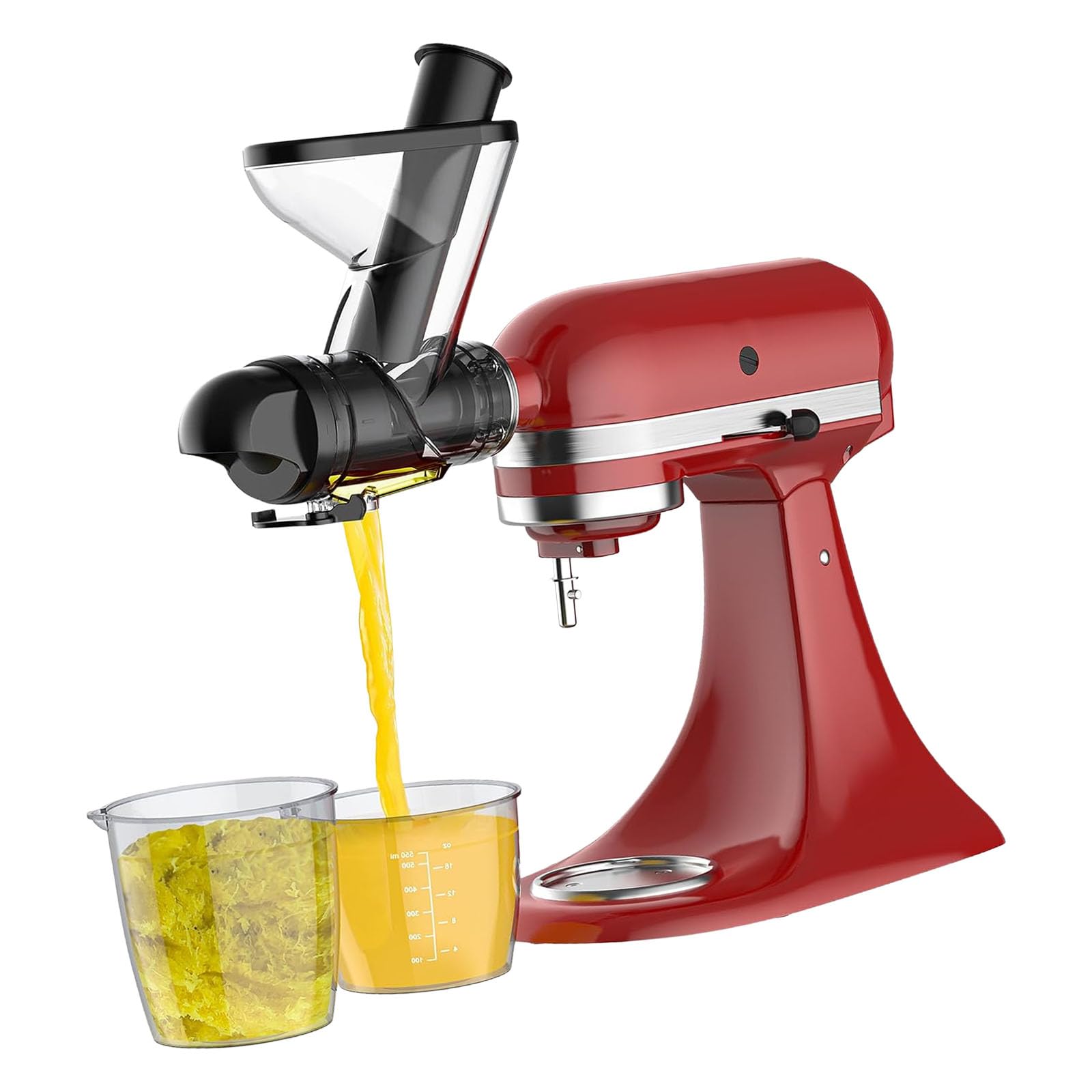 Laikoutd Slow Masticating Juicer Attachment with Double Feed Chutes and Pusher Juicing Parts for Fruits & Vegetables Masticating Juicer Attachment