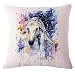 Oil Painting the animal colorful horse Throw Pillow Case Cushion Cover Decorative Cotton Blend Linen Pillowcase for Sofa 18 "X 18 " (2)